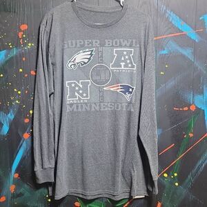 Eagles Vs Patriots 2018‎ Superbowl Long Sleeve T-Shirt SZ XL #140